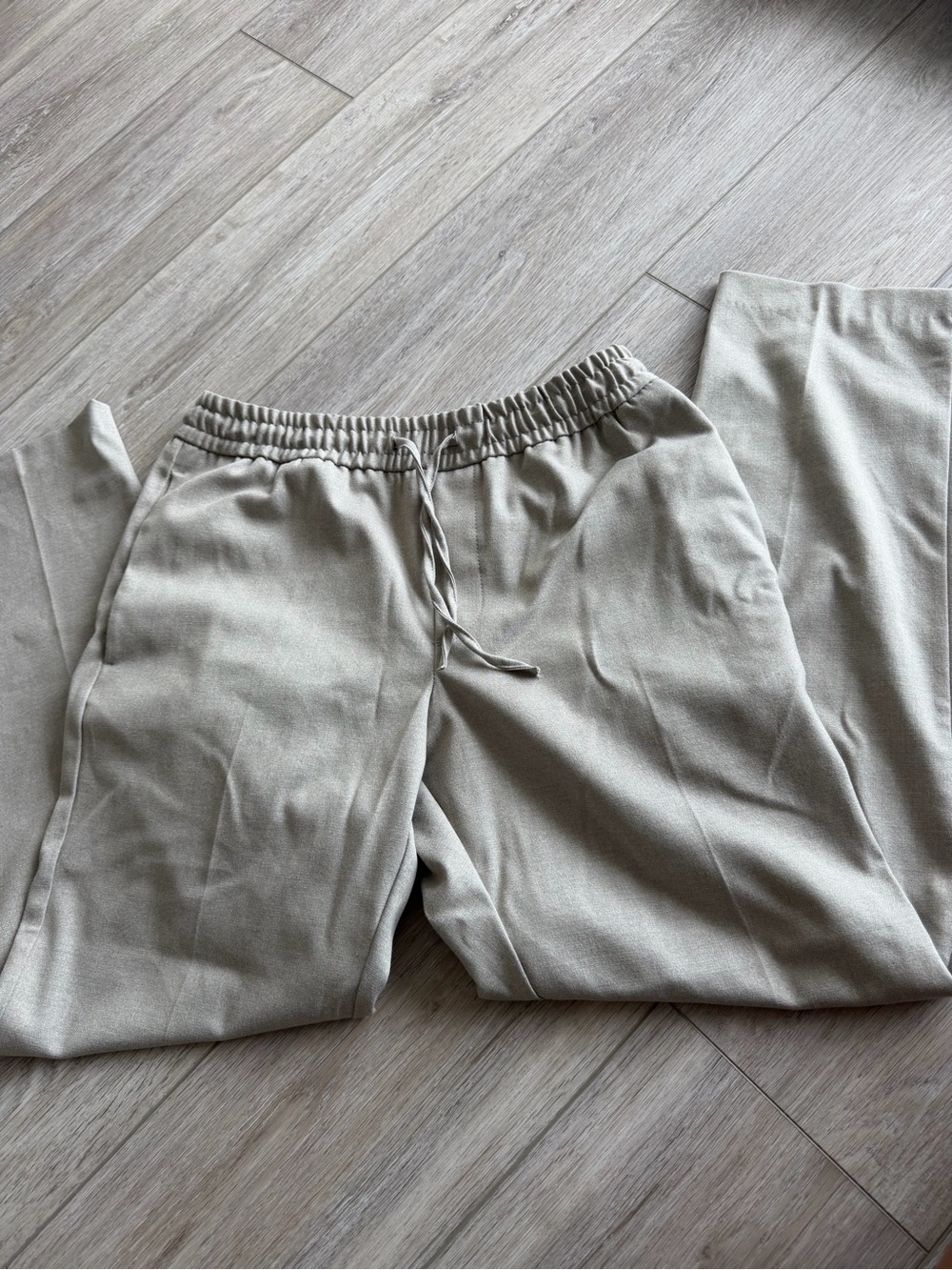 Men' Drawstring Dress Pants — Light Taupe